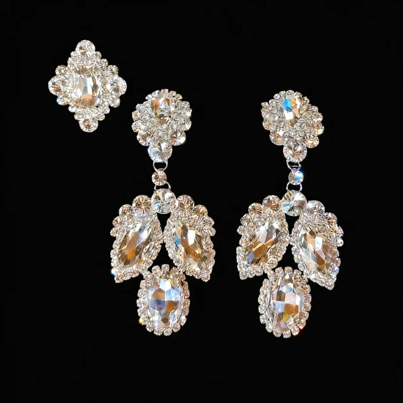 Maya Douglas’s Touch crystal jewelry on a black studio background