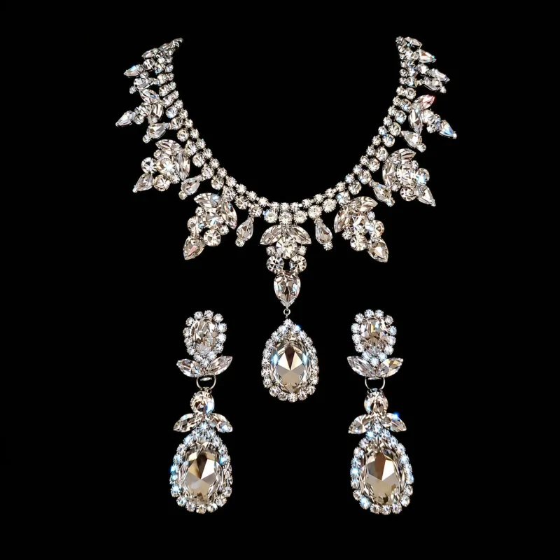 Miss Cracker’s Obsession crystal jewelry on a black studio background